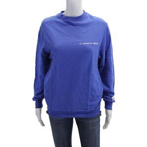 Krost Womens Cotton Long Sleeve Pullover Crew Neck Sweatshirt Blue Size XS